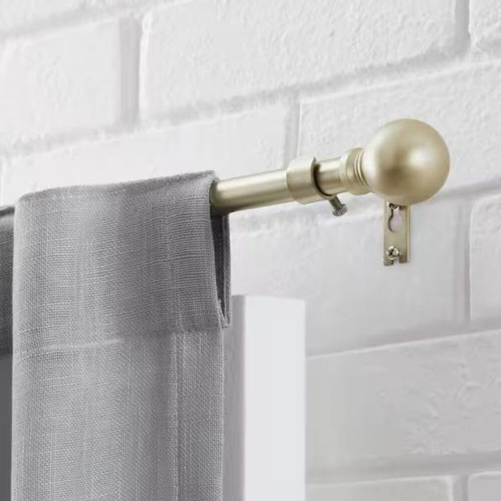 Modern Adjustable Curtain Rod Kit 28-48" Champagne 5/8" Diameter New Drapery Rod